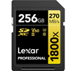 256 GB Lexar Professional 1800x 270MB/s UHS-II U3 V60 SDXC