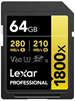 64 GB Lexar Professional 1800x 270MB/s UHS-II U3 V60 SDXC